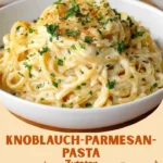 Knoblauch-Parmesan-Pasta mit frischen Kräutern und Parmesan