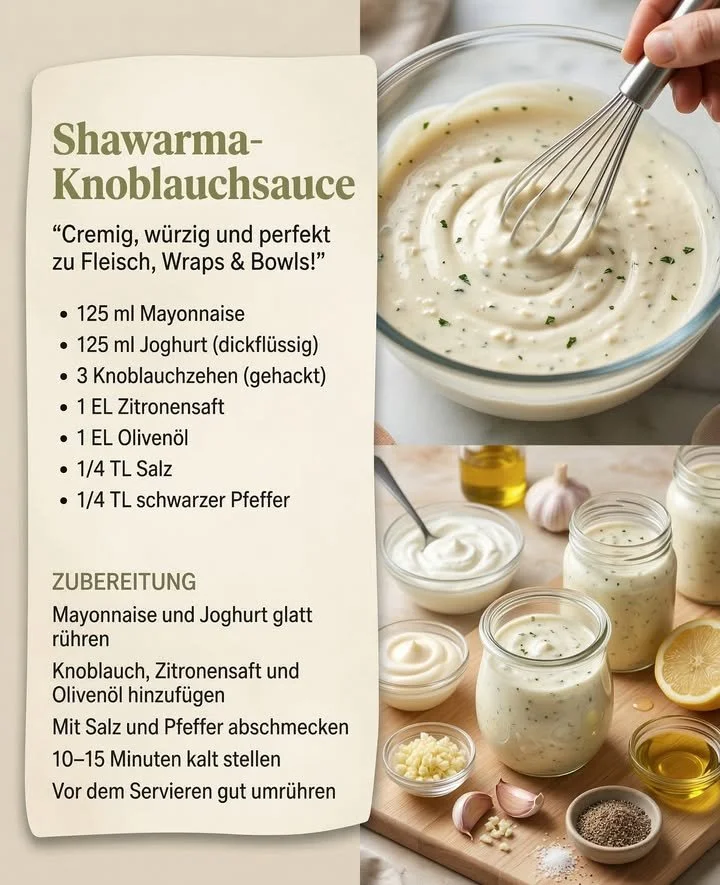 Leckere Knoblauchsauce für Shawarma zubereiten