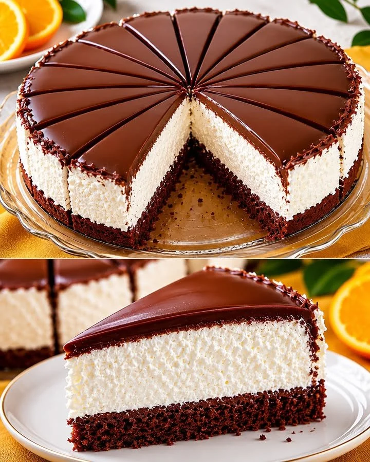 Kokos Sahnetorte ohne Backen auf einem Teller mit Kokosraspeln dekoriert