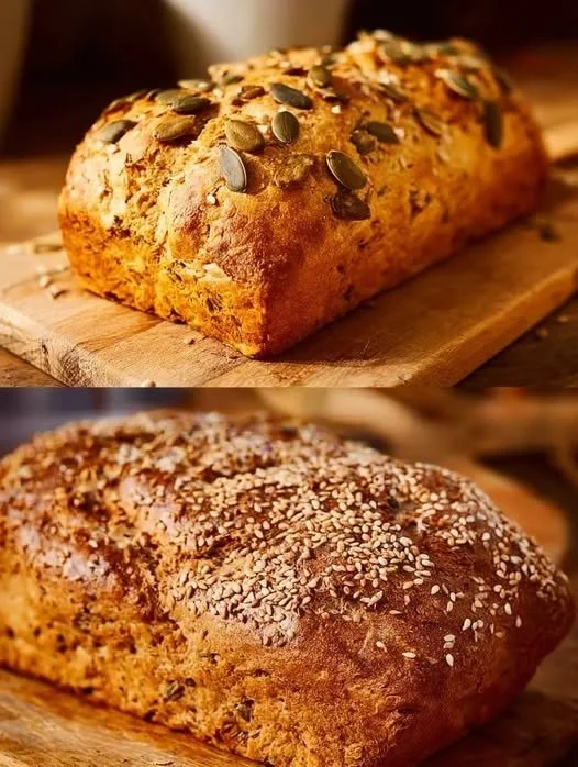 Köstliches Haferbrot mit Nüssen auf einem Holzbrett serviert