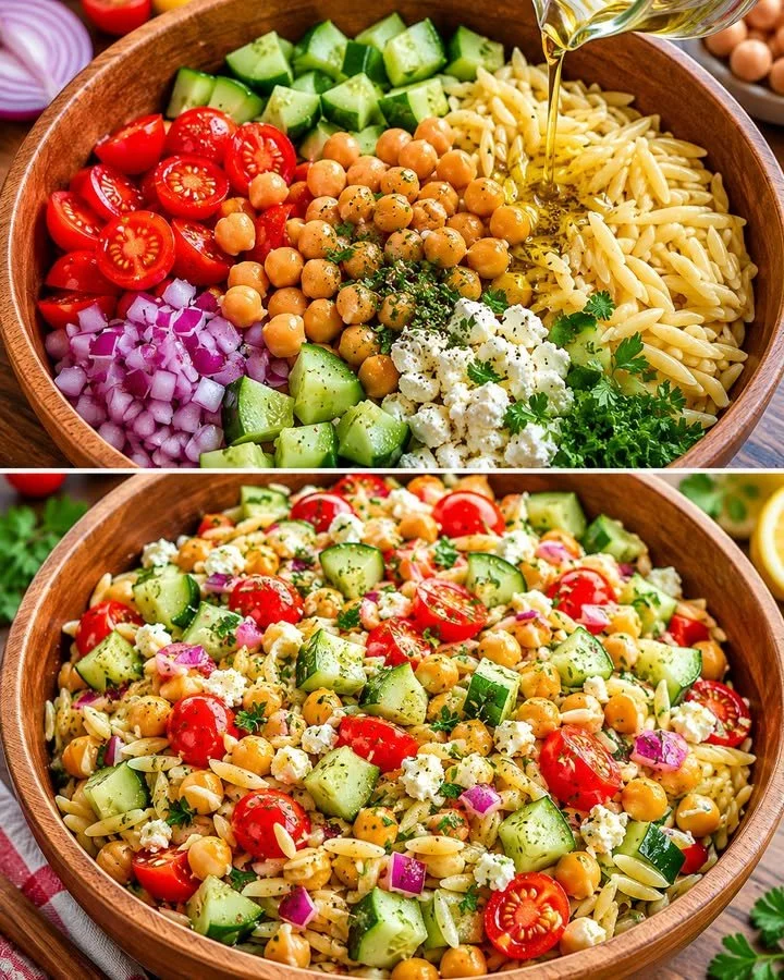 Köstlicher Kritharaki-Salat mit frischen Zutaten
