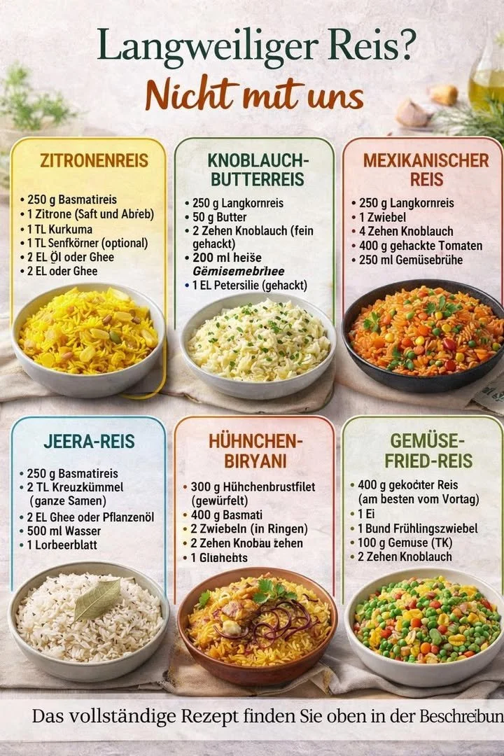 Leckere Reis-Rezepte für kreative und abwechslungsreiche Gerichte.