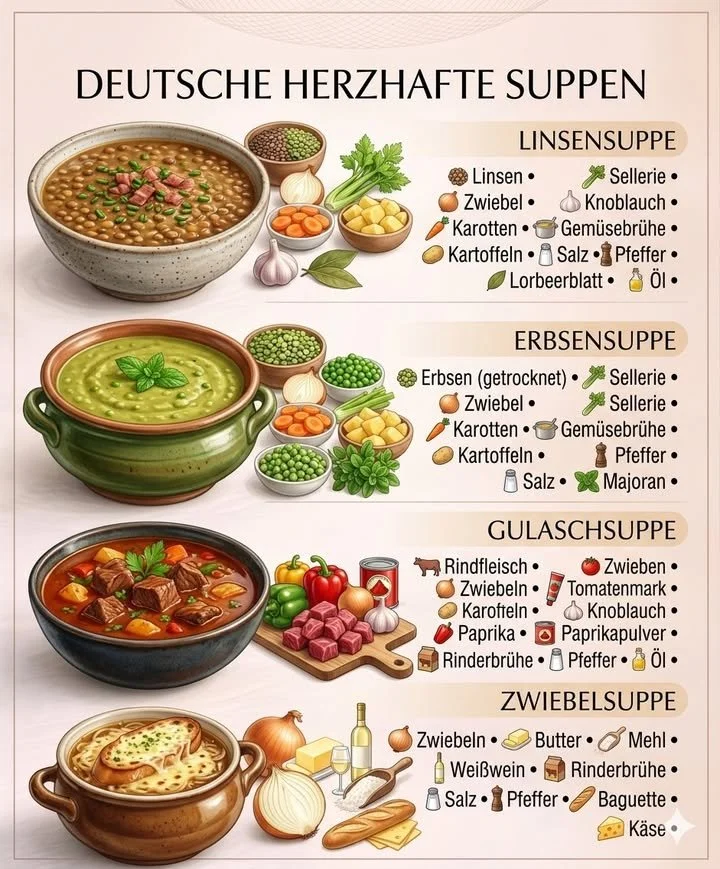 Schüssel Linsensuppe mit frischen Kräutern und Gemüse