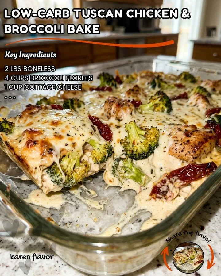 Low-Carb Toskanisches Hähnchen und Brokkoli Auflauf Rezept