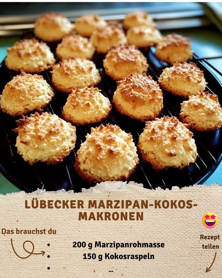 Lübecker Marzipan-Kokos-Makronen auf einem Teller
