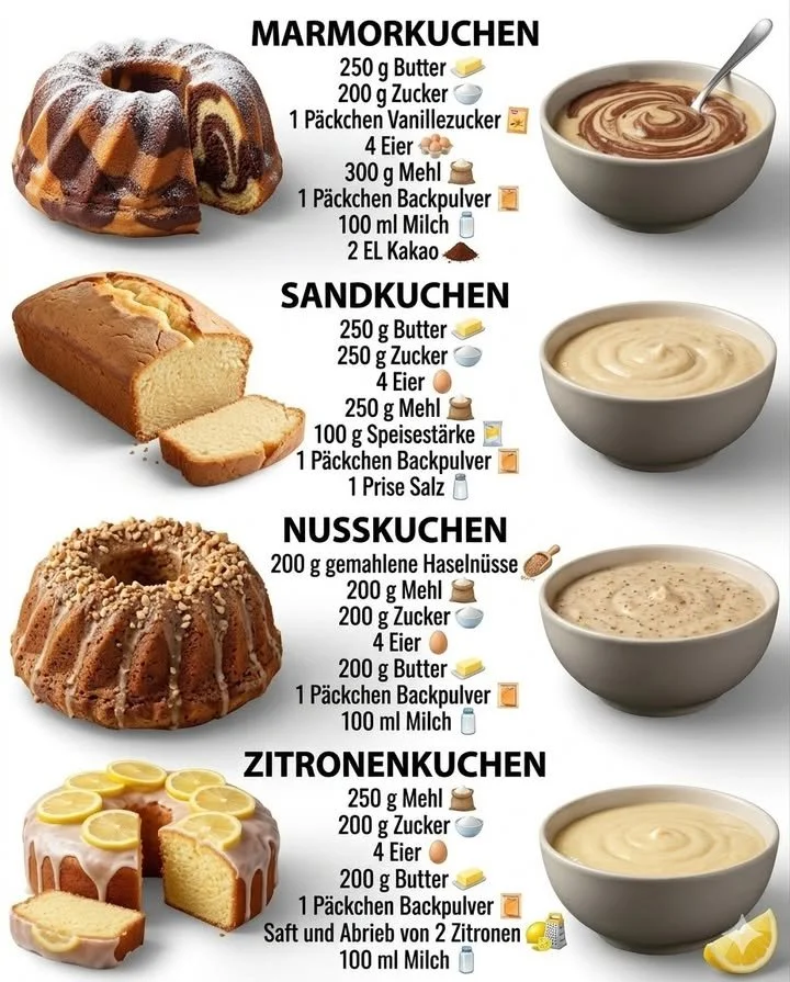 Rezept für saftigen Marmorkuchen mit Schokoladenteig und Vanilleteig