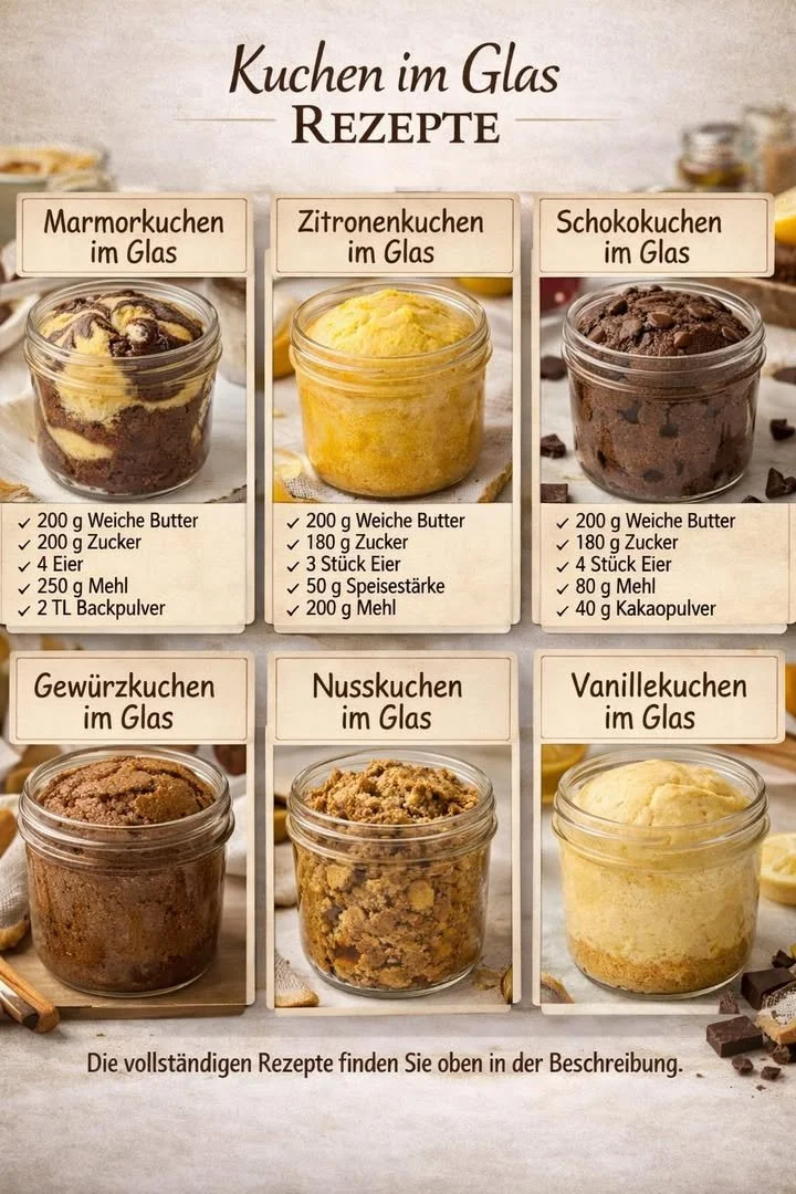 Marmorkuchen im Glas, eine leckere und kreative Dessertidee
