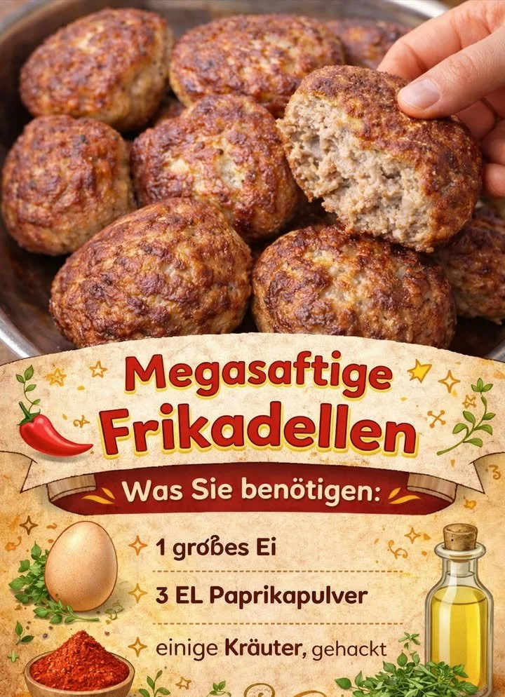 Saftige Frikadellen auf einem Teller mit frischen Beilagen