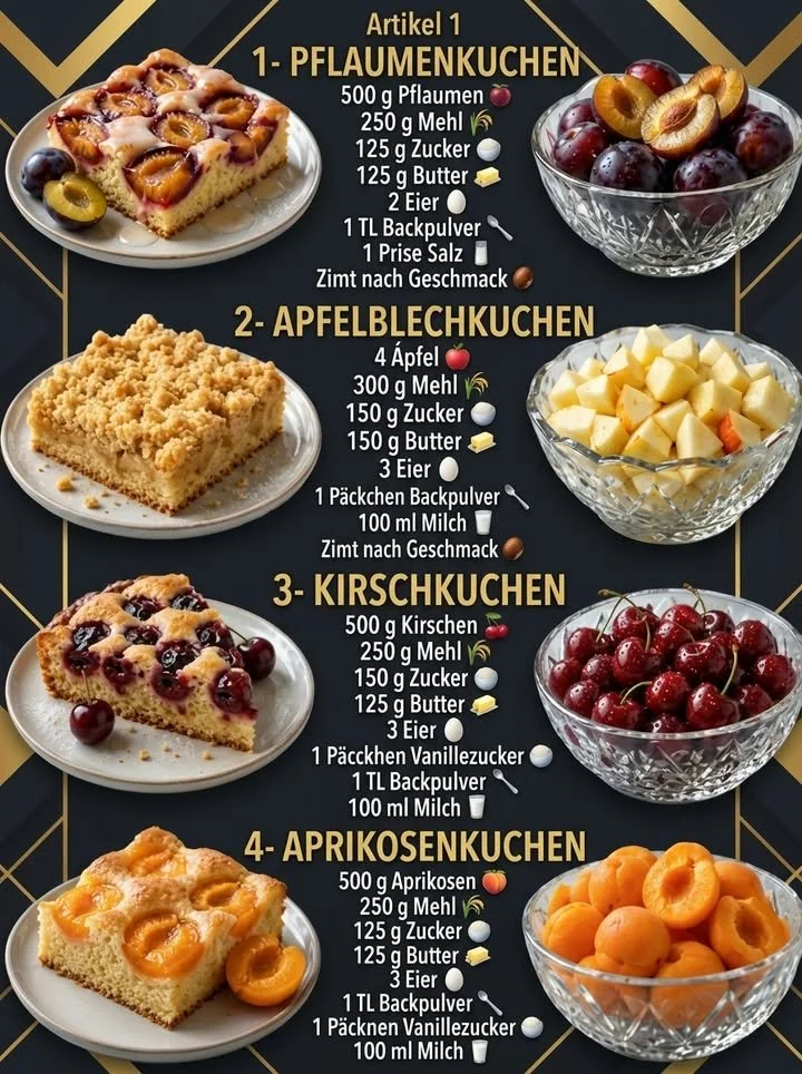 Leckerer Obstkuchen wie bei Oma, fruchtig und frisch gebacken