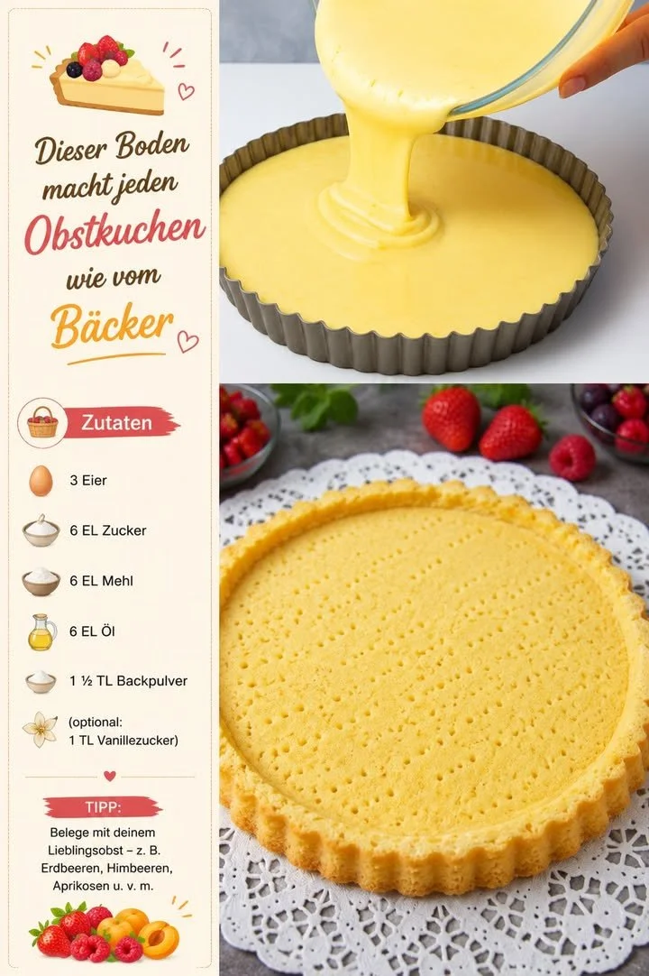 Frischer Obstkuchenboden für köstliche Obstkuchen und Desserts.