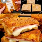 Omas Käseschnitte mit Käse und Brot auf einem Teller