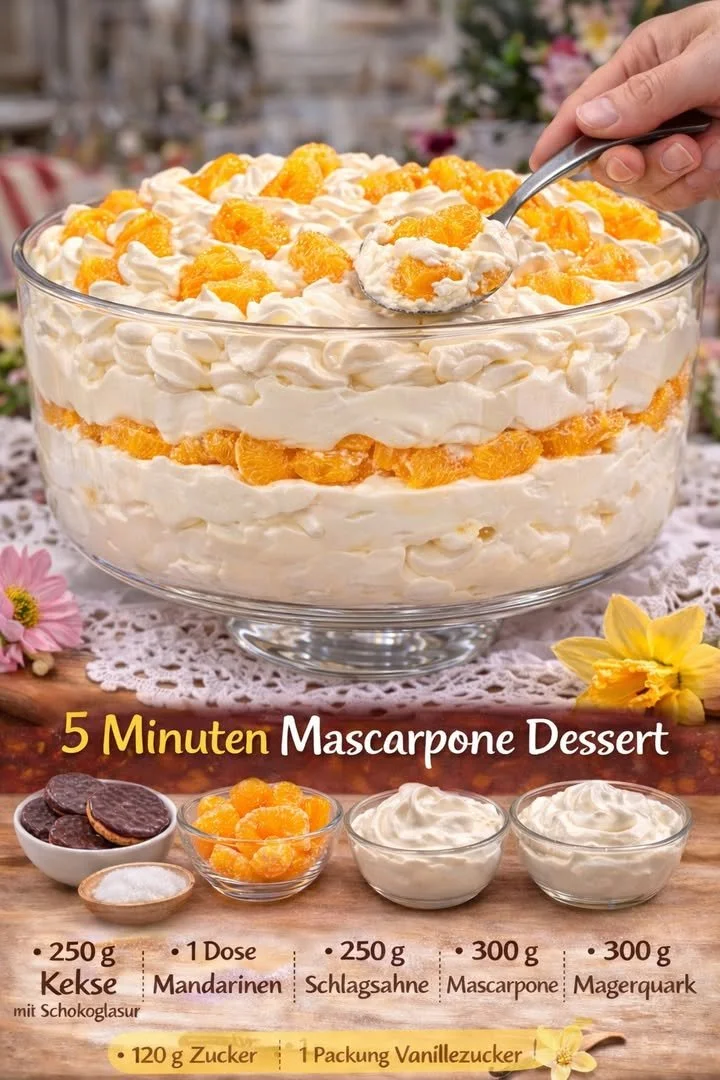 Osterdessert mit Mascarpone in einer eleganten Präsentation