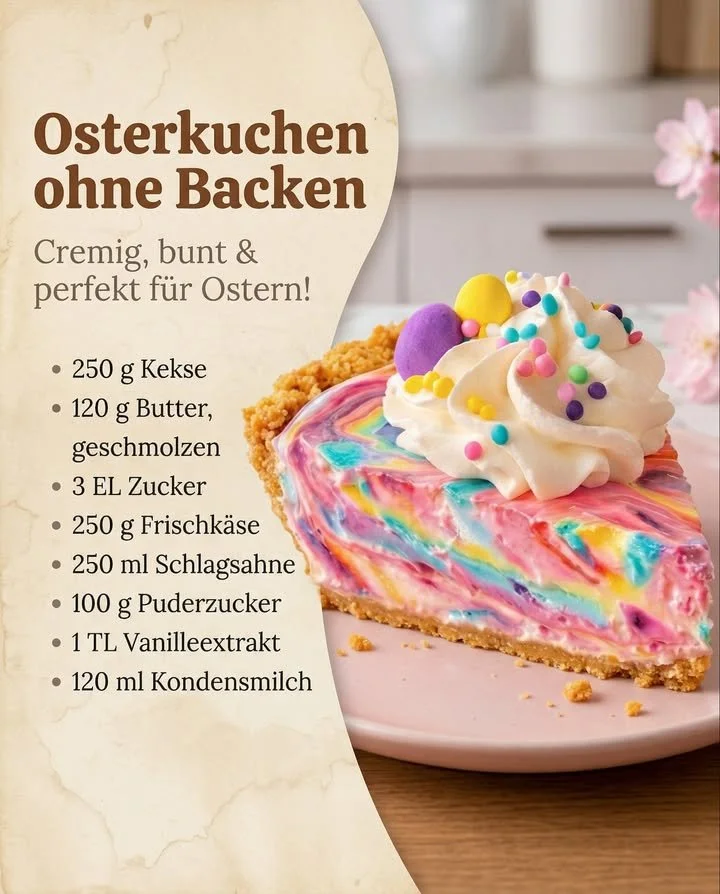 Osterkuchen ohne Backen, einfach und köstlich für das Osterfest