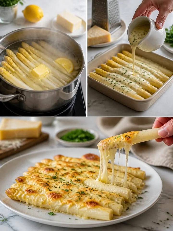 Ofen-gebackener Parmesan-Spargel mit knuspriger Kruste