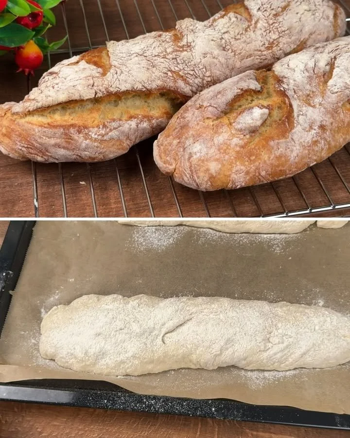 Bild eines perfekt gebackenen Baguettes mit knuspriger Kruste