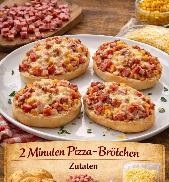 Leckere und knusprige Pizza-Brötchen frisch aus dem Ofen