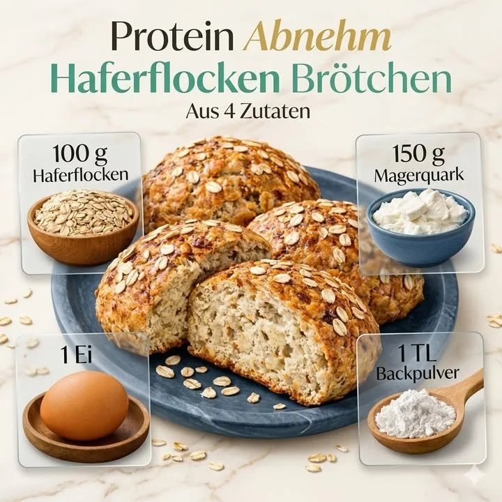 Protein Brötchen aus Haferflocken für gesunden Genuss
