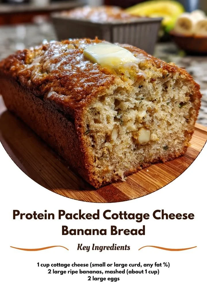 Proteinreiches Hüttenkäse-Bananenbrot für gesunde Winterbäcker