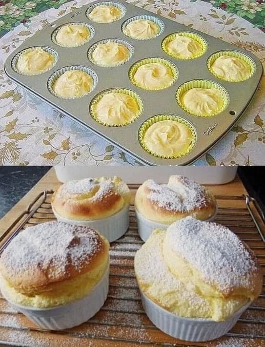 Frische Quark-Muffins auf einem Teller serviert