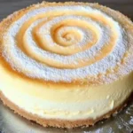 Quark Schneekuchen mit Pudding auf einem Teller, verziert mit Schlagsahne.