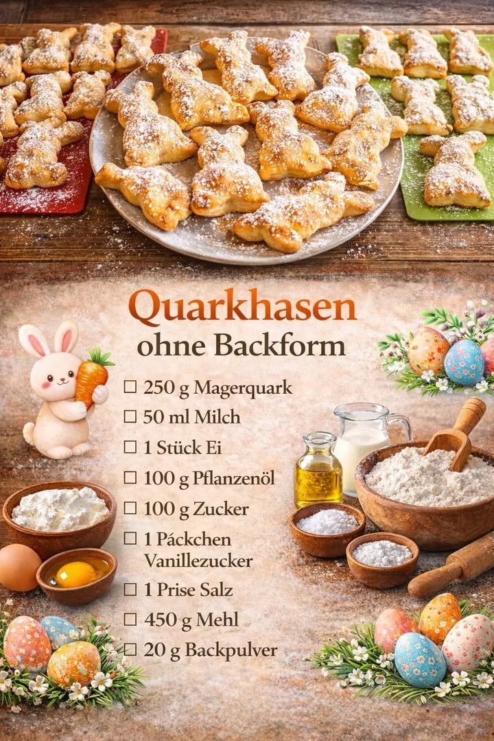 Leckere Quarkhasen ohne Backform auf einem Tisch serviert
