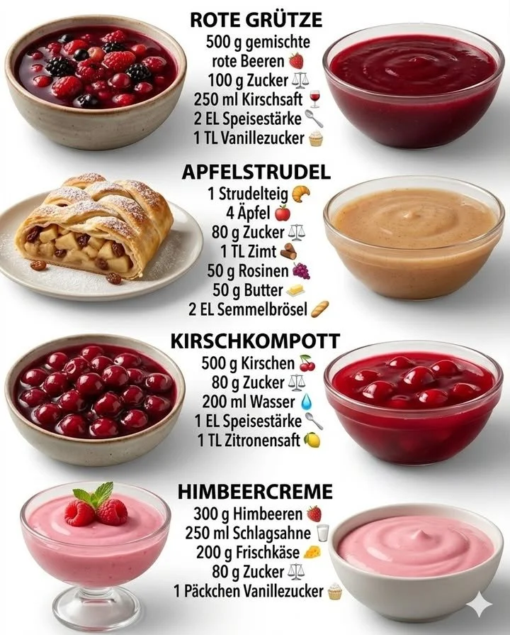 Schüssel mit Rote Grütze, einem deutschen Beeren-Dessert.