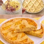 Schüssel mit Salziger Pastiera, einem traditionellen italienischen Rezept