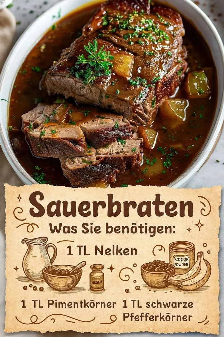 Sauerbraten wie bei Oma - traditionelles Rezept für einen herzhaften Genuss.