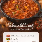 Schaschlik aus dem Ofen auf einem Teller serviert
