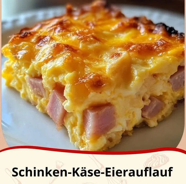 Leckere Portion Schinken-Käse-Eierauflauf zubereitet aus frischen Zutaten.