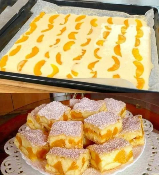Schneller Blechkuchen mit frischen Zutaten auf einem Blech