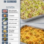 Schnitzelpfanne im Schmand mit zartem Fleisch und cremiger Sauce.