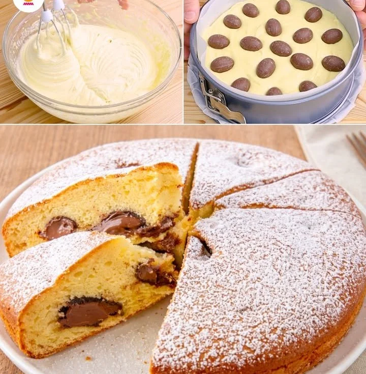 Schokoladentorte mit Ovetti auf einem dekorativen Teller