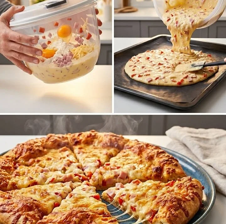 Leckere Schüttelpizza auf einem Teller, ideal für Partys und Feiern.