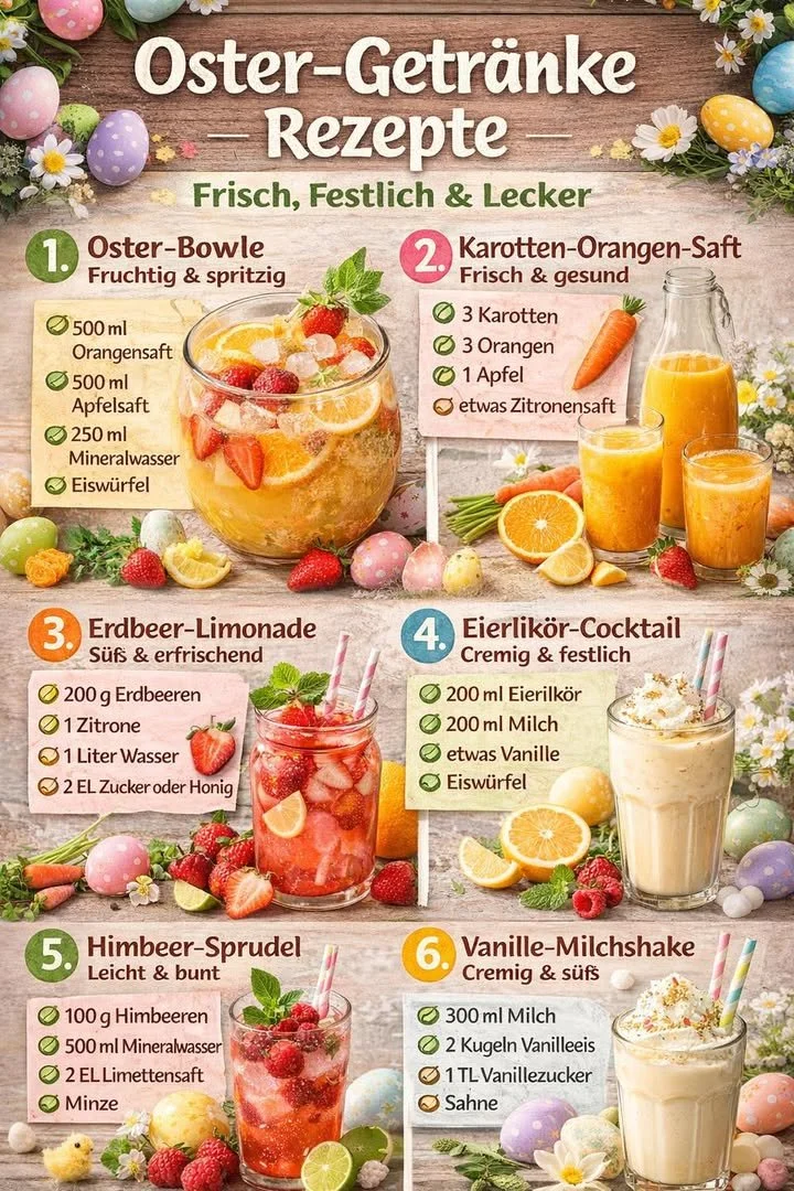 Festliche und frische Oster-Getränke-Rezepte für jeden Anlass