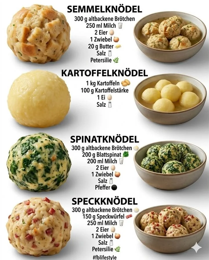 Hausgemachte Semmelknödel serviert mit einer köstlichen Soße.