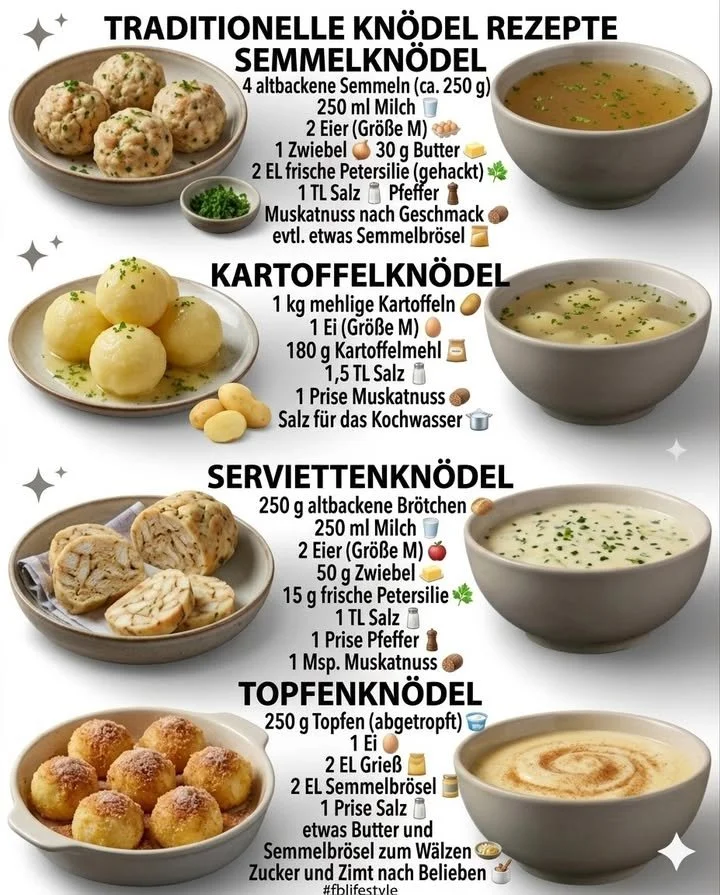 Hausgemachte Semmelknödel serviert auf einem Teller mit frischer Petersilie