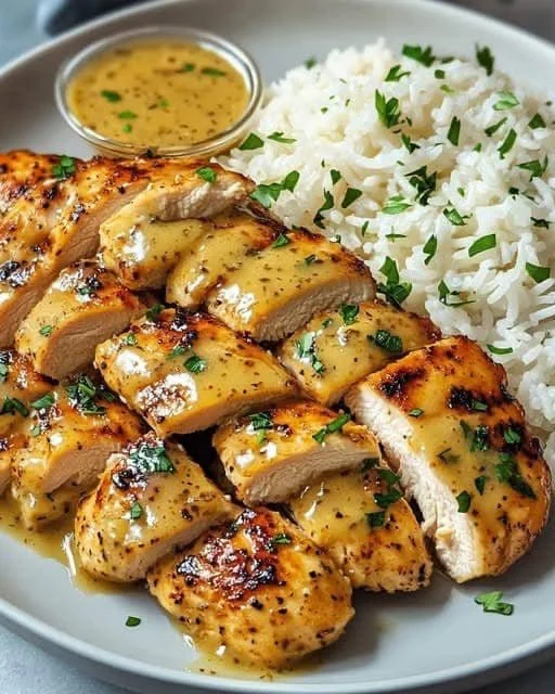 Sensationelle Hähnchenpfanne in Honig-Senssoße mit frischen Zutaten und Gewürzen