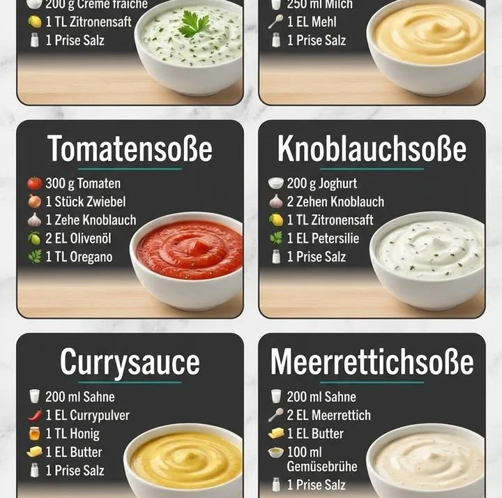 Vielfältige Soßenrezepte für jedes Gericht und Anlass.