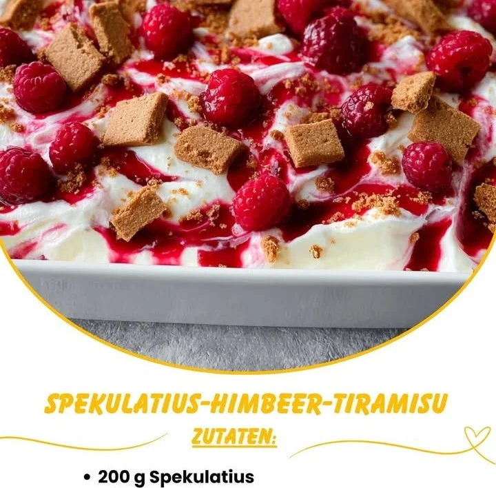 Leckeres Spekulatius-Himbeer-Tiramisu in Dessertschale