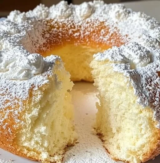 Ultracremiger Zitronen Joghurtkuchen auf einem Teller, dekoriert mit Zitronenscheiben