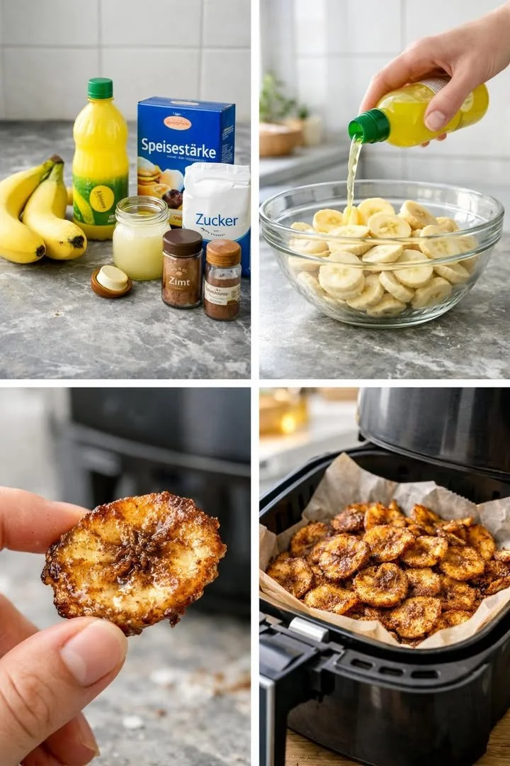Leckere Zimt-Bananenchips in einer Schale