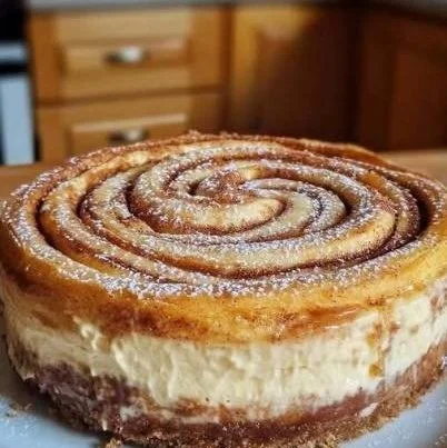 Zimtschnecken Käsekuchen mit Zimt und Käsefüllung auf einem Teller