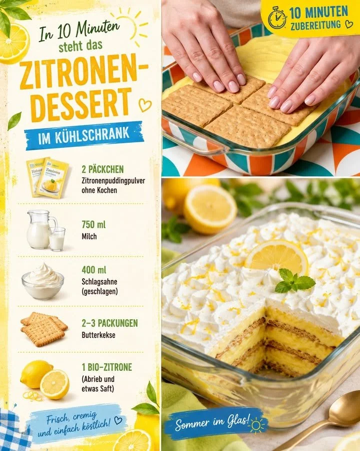 Leckeres Zitronen-Dessert auf einem eleganten Teller serviert