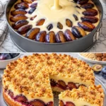 Hausgemachter Zwetschgen-Rahmkuchen mit frischen Zwetschgen und cremiger Füllung