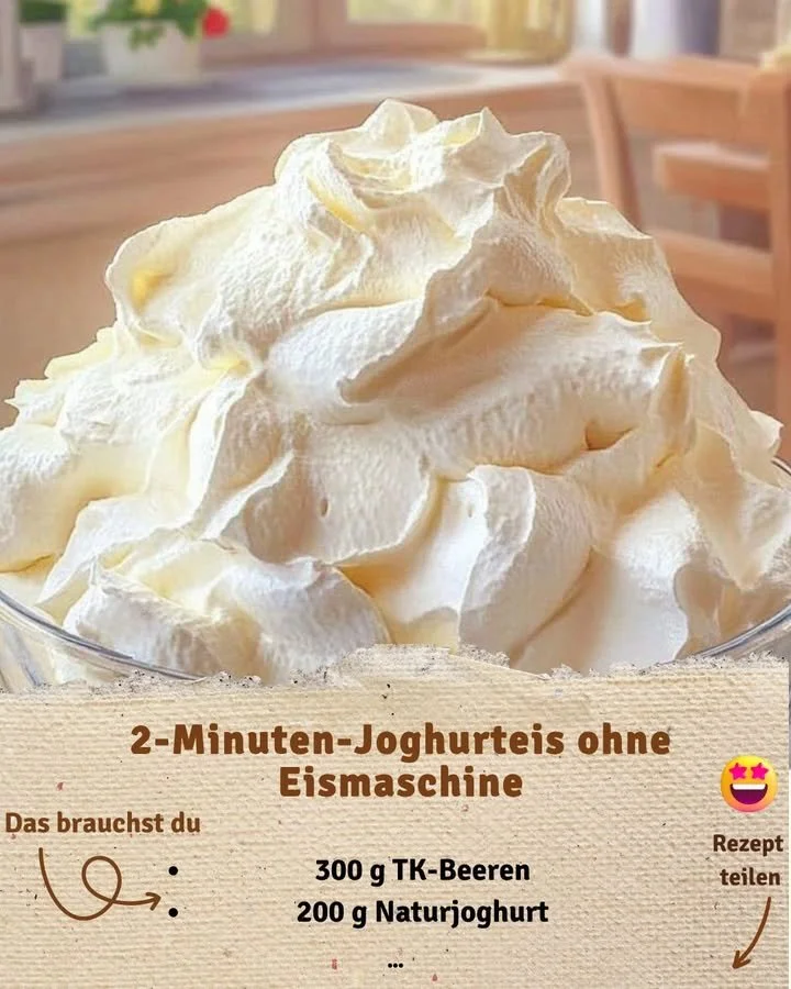 Schnelles Rezept für Joghurteis ohne Eismaschine in 2 Minuten