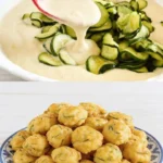 Zucchini Schmakofatz mit frischen Zutaten und eiskaltem Wasser zubereitet.
