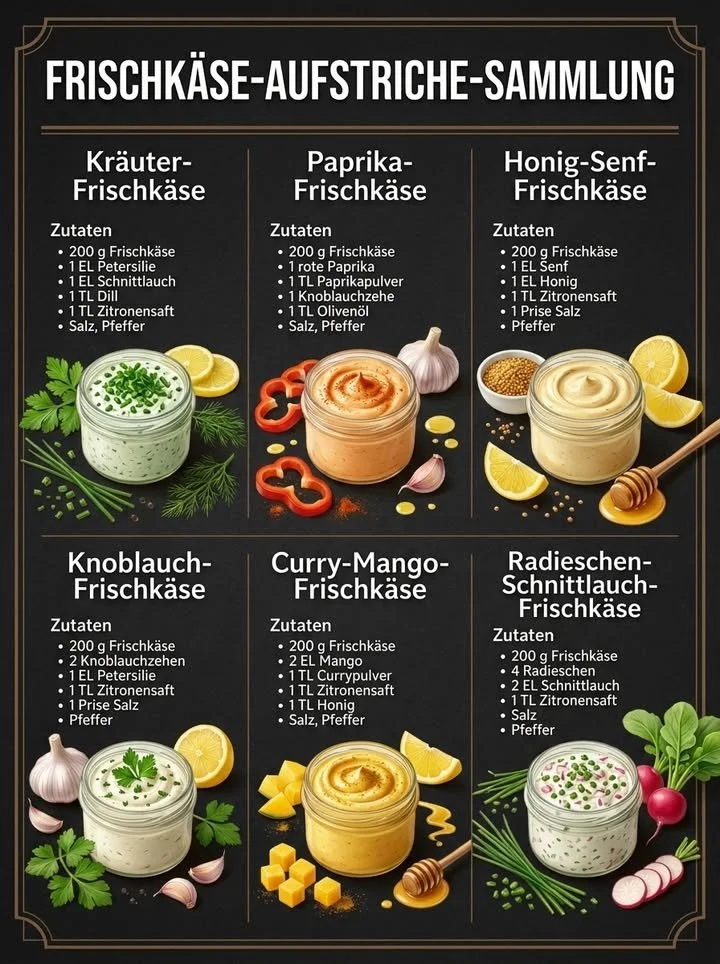 Cremige Frischkäse-Aufstriche für leckere Snacks und belegte Brote