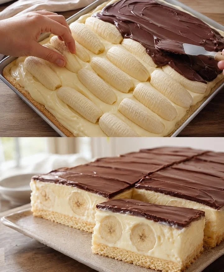 Leckere Bananen-Schnitten auf einem Teller mit frischer Banane