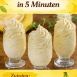 Bananenmousse für Kinder in einer bunten Schüssel serviert